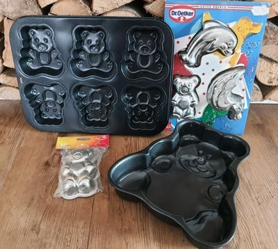 🐱 Backblech, Backformen zum Backen von Teddybären, Bärchen, Ente, Delfin 🐱 - Bild 1 von 4