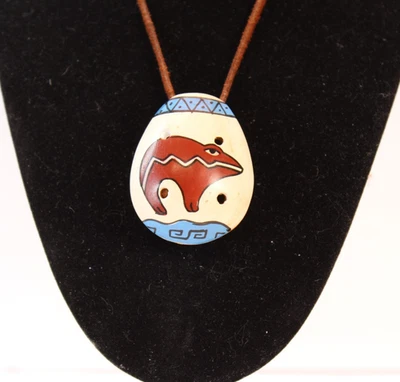 Hecho a mano Ocarina SW Cerámica Flauta/Silbato Cuero Collar Elefante 26" Foto 1 de 4