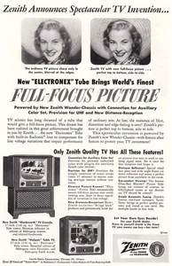 1951 Zenith TV: Electronex Tube Vintage Print Ad - Picture 1 of 1