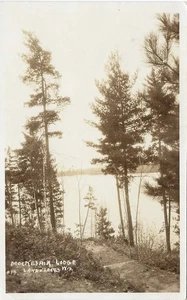 Land o'Lakes WI Moches Air Lodge on the Lake RPPC 1924 - Picture 1 of 1