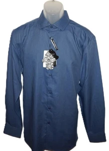 Visconti 4-Wege Stretch Hemd L indigoblau einfarbig Bambusmischung italienischer Stoff - Bild 1 von 9