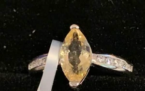 Ring mit natürlichem Citrinstein im Marquiseschliff - Bild 1 von 2