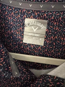 Camisa polo de golf Callaway para hombre grande con estampado de pimientos Opti Dri elástica - Imagen 1 de 4