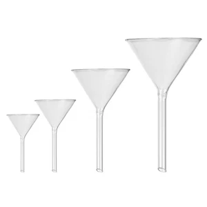  4 Pcs Funnel for Filling Chemicles Mini Glass Chemistry Lab Clear - Picture 1 of 12
