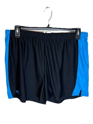 Under Armour Women's Attack Athletic or Running Shorts 5" Black Blue XL 1001368 - Image 1 of 4