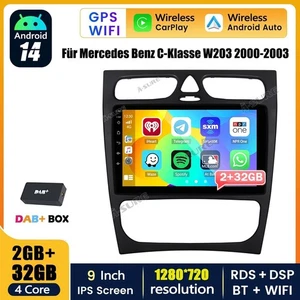 DAB+ 2+32GB Autoradio 14 Autoradio GPS Für Mercedes-Benz C Klasse W203 2000-2004 - Bild 1 von 15