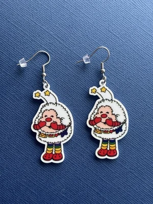 Rainbow Brite Style Character Resin Dangle Earrings, Surgical Steel Hooks - image 1 of 2