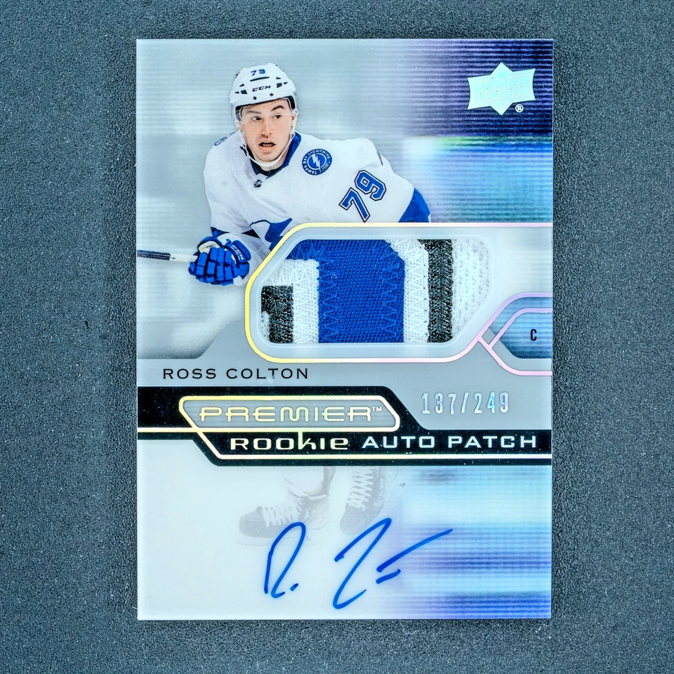 2021-22 Upper Deck Premier Hockey Ross Colton Rookie Auto Patch /249 #AR-RC - Image 1 of 3