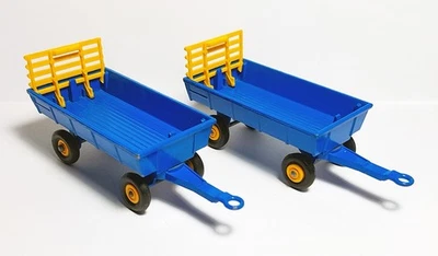 Lote de 2 bonitos remolques de heno vintage Matchbox Lesney #40 para el tractor Ford #39 Foto 1 de 4