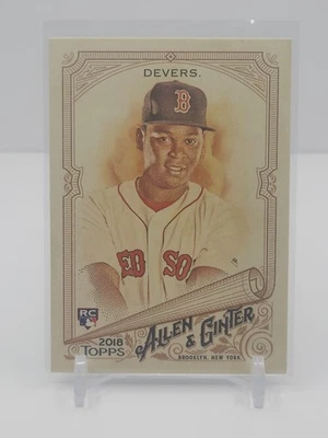 CARTÃO DE NOVATO RAFAEL DEVERS 2018 TOPPS ALLEN & GINTER! Controle remoto! BOSTON RED SOX! - Imagem 1 de 2