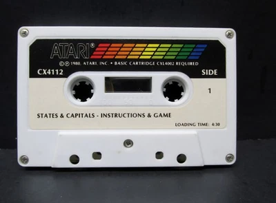 States & Capitals, CX4112, Atari 400/800, Cassette, Atari 1983, Cassette Only - Image 1 of 3