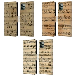HEAD CASE DESIGNS MUSIC SHEETS LEATHER BOOK WALLET CASE FOR APPLE iPHONE PHONES - Picture 1 of 9