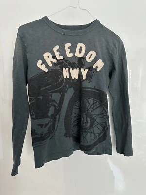 J Crew CREWCUTS Boys Sz 12 Freedom Hwy motorcycle long-sleeved T-shirt - Image 1 of 4