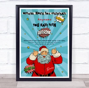Papá Noel Pulgares Arriba Oficial Polo Norte Navidad Certificado Personalizado Premio - Imagen 1 de 1