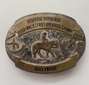 2003 Hollywood Hesperia Horsemen Walk Trot Open Champ Belt Buckle - Picture 1 of 3