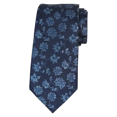 Corbata de seda clásica tejida floral tonal azul marino 3,15 MICHAEL KORS para hombre Foto 1 de 4