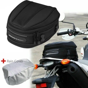 Motorcycle Rear seat bag Tail Back Saddle Helmet Pack Waterproof Oxford Cloth - Foto 1 di 10