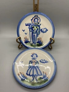 M A Hadley Lot of 2 Bread Plates 6 " Farmer Wife - Picture 1 of 5