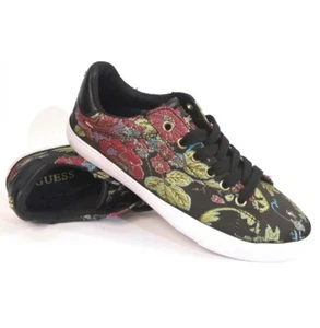Guess Jadyne 2 Black Green Red Gold Floral Flower Pattern Women's Sneakers Sz 7 - Picture 1 of 12