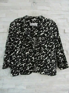Max Mara $1,290 Black & White Printed Circles Linen Shaped Jacket Blazer 6 - Picture 1 of 7