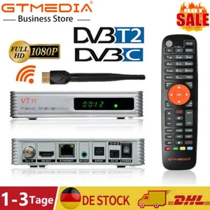 Digital DVB-C Kabel TV Receiver DVB-T/T2 TV Receiver FullHD HDMI-Kabel +USB WLAN - Bild 1 von 12