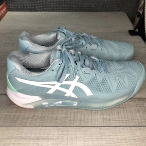ASICS GEL-Resolution 8- Teal Tennis Sneakers Size 9 - Picture 1 of 8