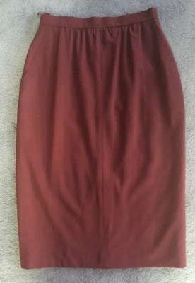 Falda lápiz vintage ESCADA 36/6 MARRÓN CASTAÑO ~ ÓXIDO NUEVA SIN ETIQUETAS Foto 1 de 4