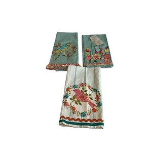 Kitchen Tea Towels Set of 3 Designs Approximately 20x28 Teal, Pinks - Picture 1 of 9