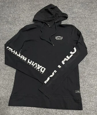 Buffalo David Bitton Hooded Long Sleeve Shirt Sweater M Spell Out Logos Casual - Image 1 of 4