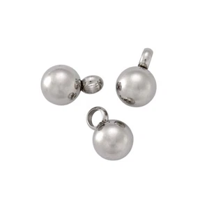 50 piezas 304 Acero Inoxidable Pequeñas Mini Bola Dijes Colgantes Piezas Finales Suaves 7,5 mm - Imagen 1 de 8