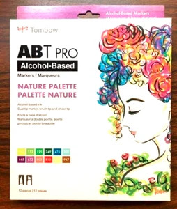 Tombow ABT Pro Dual Tip Marker auf Alkoholbasis - Natur Palette 12 Stück - Bild 1 von 5