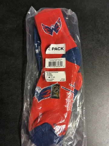 Men's For Bare Feet Washington Capitals 2-Pack Team Quarter-Length Socks Large Cover