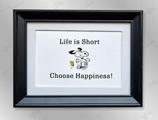 Life is Short - Choose Happiness, Framed - Snoopy & Woodstock