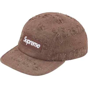 Supreme Lasered Denim Camp Cap 5colors Black White Brown Pink Indigo - Picture 1 of 12