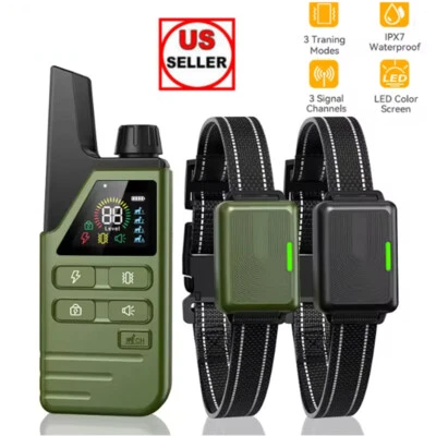 1-2 Dogs Shock Collar 4500FT Dog Training Collar Remote Waterproof Rechargeable - Image 1 of 4