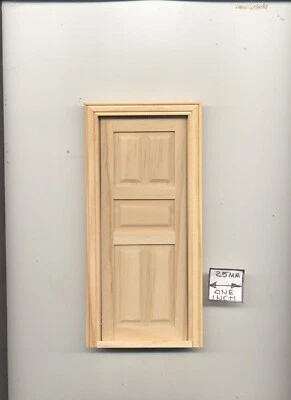 DOOR - 5 PANEL INTERIOR  dollhouse miniature wooden 6008 Fairy Door 1/12 scale - Image 1 of 2