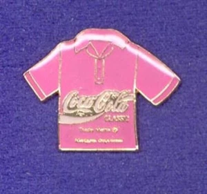 Coca-Cola Pink Shirt Shaped Coke Logo Lapel Pin - Breast Cancer Awareness - Picture 1 of 1