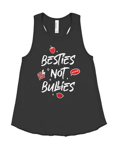 Camiseta sin mangas Besties Not Bullies niñas Racerback dicho antiacoso - Imagen 1 de 6