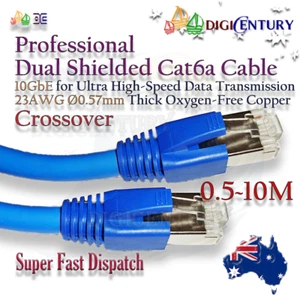 Cable Ethernet 10 GbE Alta Velocidad Cat6a RJ45 Blindado OFC SFTP Crossover 0.5m-10m - Imagen 1 de 11