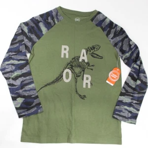 Wonder Nation Boys Green Husky Long Sleeve Crew Neck Graphic T-Shirt Size L NWT - Picture 1 of 5
