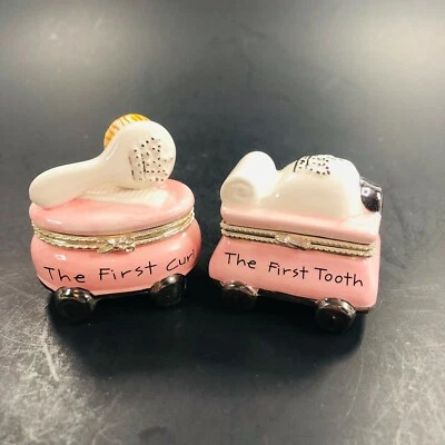 Mud Pie Baby Girl Keepsake Boxes Princess First Curl & First Tooth - Image 1 of 4