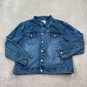 Wesc Button-up Cotton THRILLS Denim Trucker Jackets Unisex Size XL Dark Blue - Picture 1 of 12