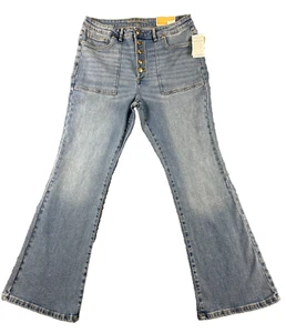 Michael Kors Wide Leg Denim Jeans Women's Size 14 Botton closure - Picture 1 of 15