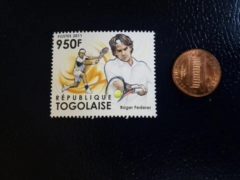 Roger Federer 2011 Tennis Superstar Republique Togolaise Perforated Stamp Cover