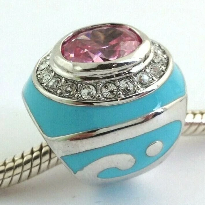 Lauren G Adams Cocktail Ring Charm Rhodium/Enamel/Crystals, Fits All Brands - Image 1 of 1