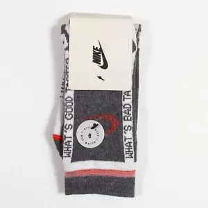 Nike x OFF-WHITE Calze Crew Grigio/Total Crimson CN5786-020 Taglia L (UOMO 8-12) - Foto 1 di 2