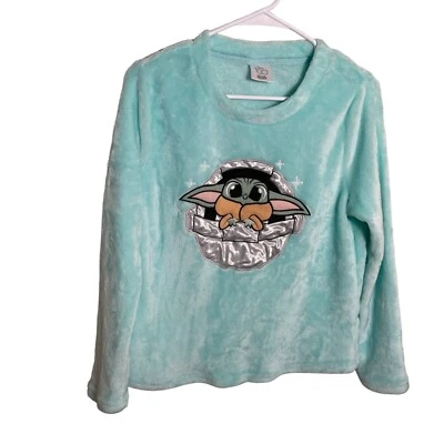 Disney 100 Star Wars Grogu Suéter Difuso Niña Mediano (8-10) Verde azulado Prendas para Dormir Top Foto 1 de 4