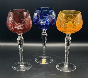Vintage 3er Set Imperlux handgeschliffen Bleikristall Weinkelche/Hockglas Germany - Bild 1 von 8