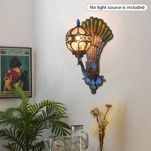 Antique Peacock Wall Lamp Exterior Wall Light Garden Outdoor Sconce Porch Light - Picture 1 of 12