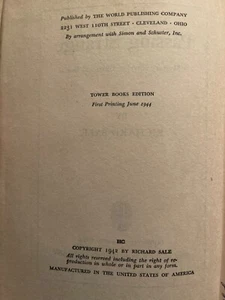 PASSING STRANGE Book Richard Sale 1944 First Printing Hardcover VTG Antique COA - Picture 1 of 13